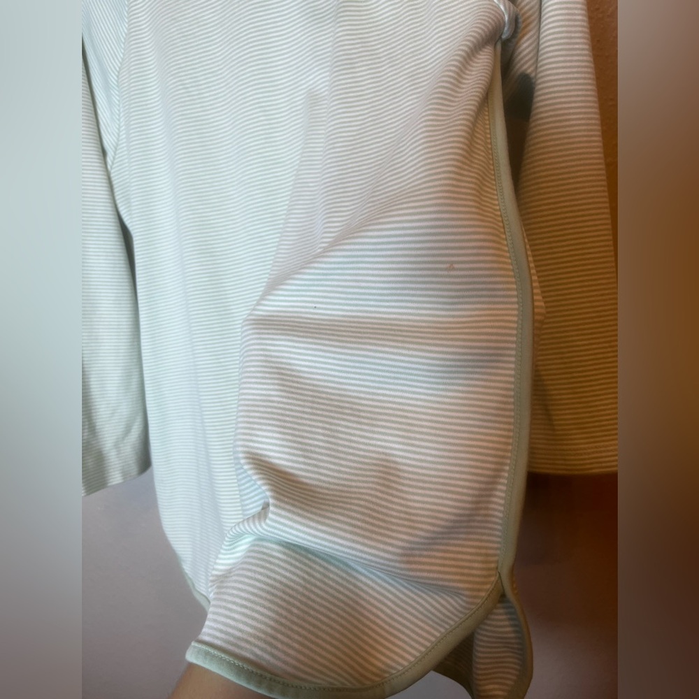 LAKE Green and White Striped 3/4 Sleeve Pajama Top Size S - Picture 4 of 7